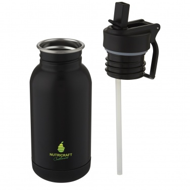 Logo trade advertising products image of: Lina 400 ml stainless steel sport bottle with straw and loop