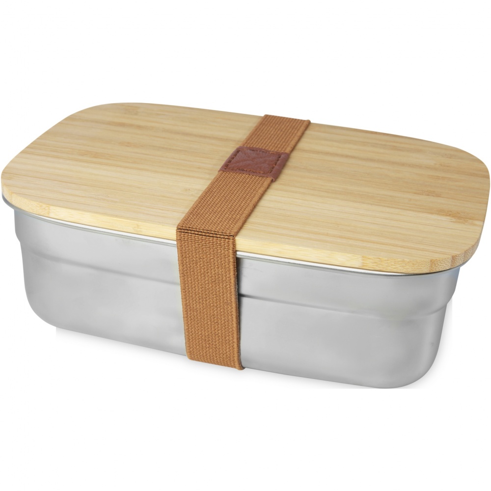 Logo trade promotional giveaways picture of: Tite stainless steel lunch box with bamboo lid