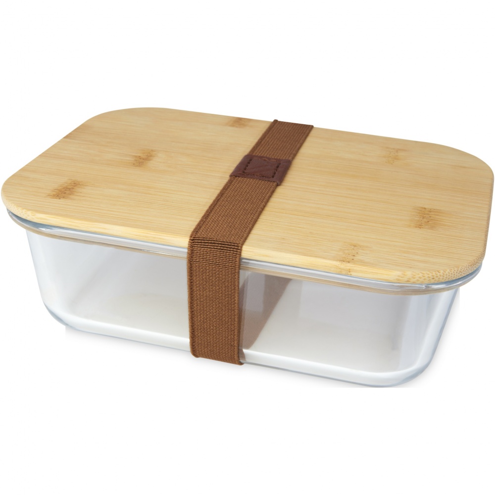 Logo trade promotional giveaway photo of: Roby glass lunch box with bamboo lid