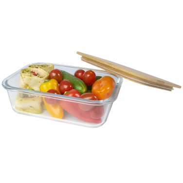 Logo trade promotional giveaways image of: Roby glass lunch box with bamboo lid
