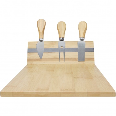 Logotrade promotional giveaway picture of: Mancheg bamboo magnetic cheese board and tools
