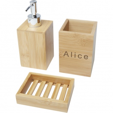 Logo trade promotional gift photo of: Hedon 3-piece bamboo bathroom set