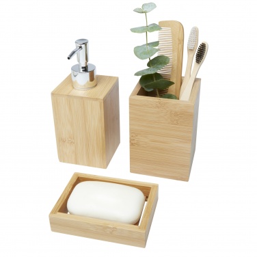 Logo trade business gift photo of: Hedon 3-piece bamboo bathroom set