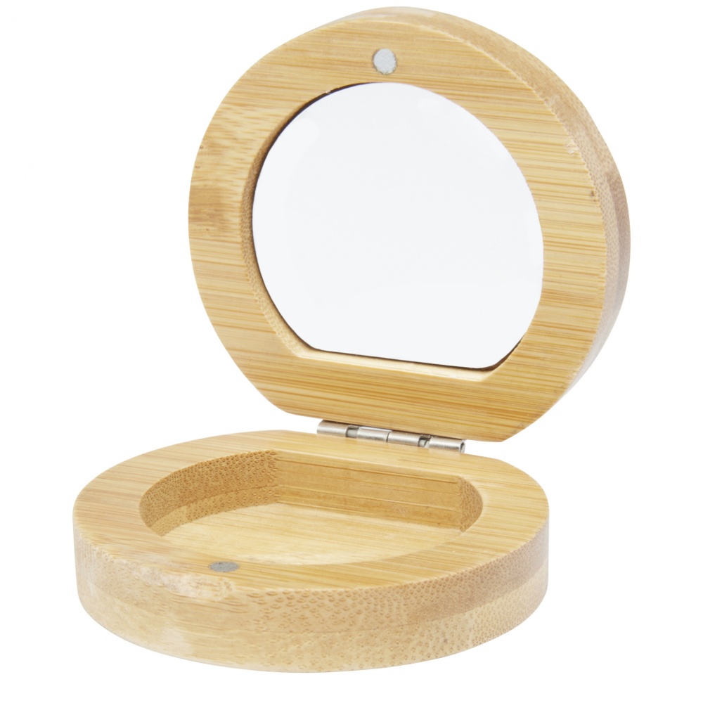 Logo trade promotional merchandise image of: Afrodit bamboo pocket mirror