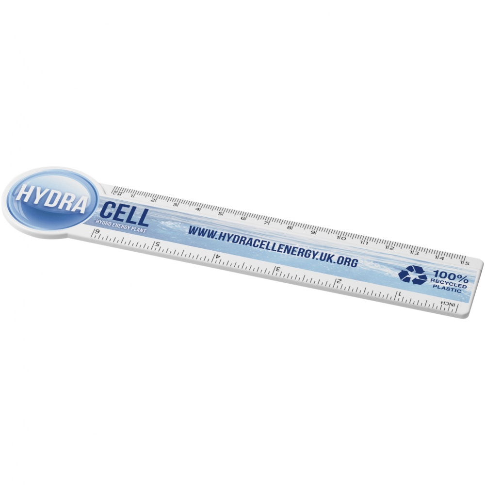 Logotrade corporate gift image of: Tait 15 cm circle-shaped recycled plastic ruler 