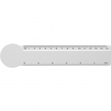 Logo trade promotional product photo of: Tait 15 cm circle-shaped recycled plastic ruler 