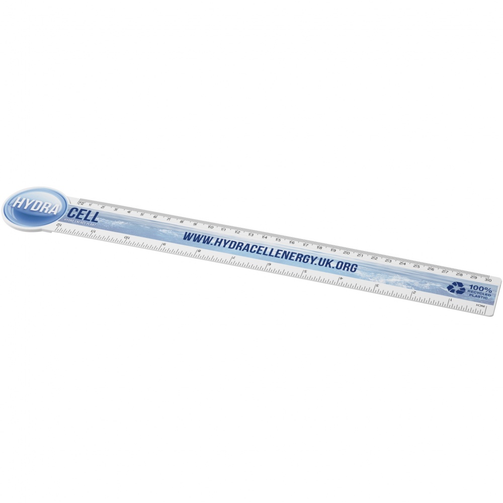 Logo trade promotional merchandise photo of: Tait 30cm circle-shaped recycled plastic ruler