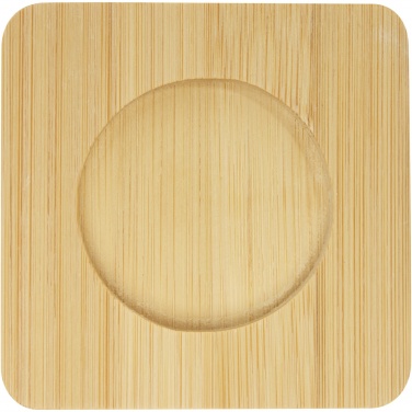 Logo trade promotional giveaway photo of: Manti 2-piece 100 ml double-wall glass cup with bamboo coaster 