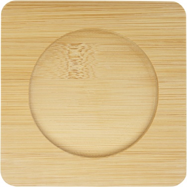Logotrade promotional item picture of: Manti 2-piece 250 ml double-wall glass cup with bamboo coaster 