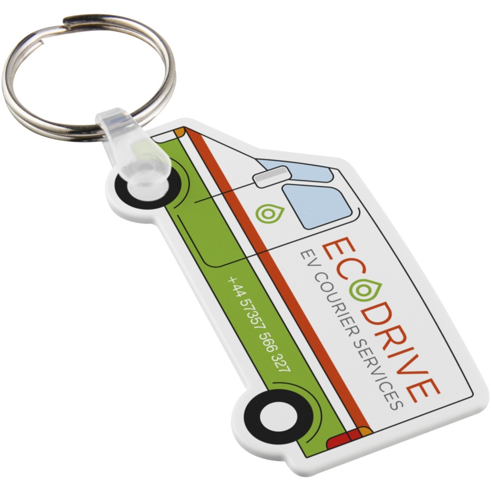 Logo trade promotional gifts picture of: Tait van-shaped recycled keychain