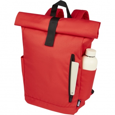 Logo trade promotional product photo of: Byron 15.6" GRS RPET roll-top backpack 18L