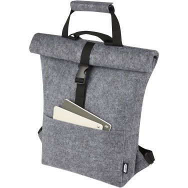Logo trade promotional merchandise photo of: Felta GRS recycled felt roll-top bike bag 13L