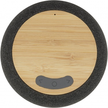 Logo trade promotional gifts image of: Ecofiber bamboo/RPET Bluetooth® speaker and wireless charging pad