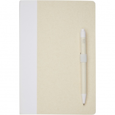 Logo trade business gift photo of: Dairy Dream A5 size reference recycled milk cartons notebook and ballpoint pen set