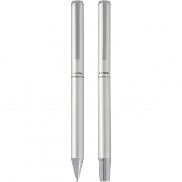 Logo trade advertising products picture of: Lucetto recycled aluminium ballpoint and rollerball pen gift set