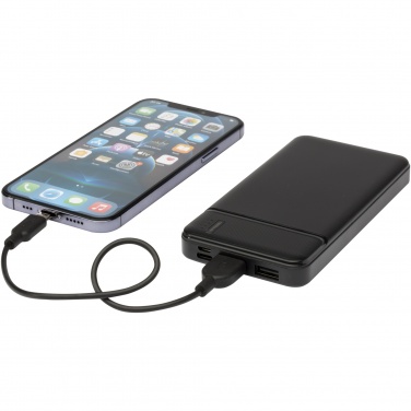 Logo trade promotional gift photo of: Loop 10.000 mAh recycled plastic power bank 