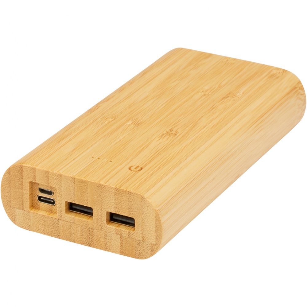 Logo trade business gifts image of: Tulda 20.000 mAh bamboo power bank