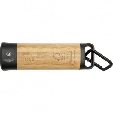 Logotrade promotional product image of: Kuma bamboo/RCS recycled plastic torch with carabiner