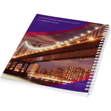 Logo trade corporate gifts image of: Desk-Mate® A5 spiral notebook with printed back cover