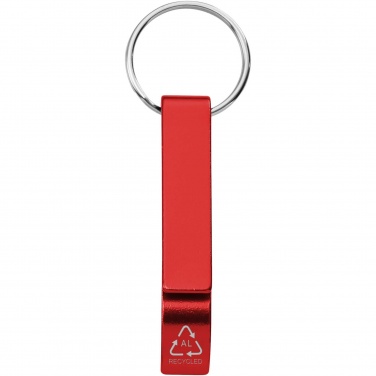 Logo trade promotional merchandise picture of: Tao RCS recycled aluminium bottle and can opener with keychain 
