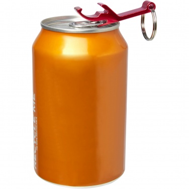 Logo trade corporate gifts image of: Tao RCS recycled aluminium bottle and can opener with keychain 