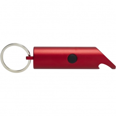 Logo trade promotional products picture of: Flare RCS recycled aluminium IPX LED light and bottle opener with keychain
