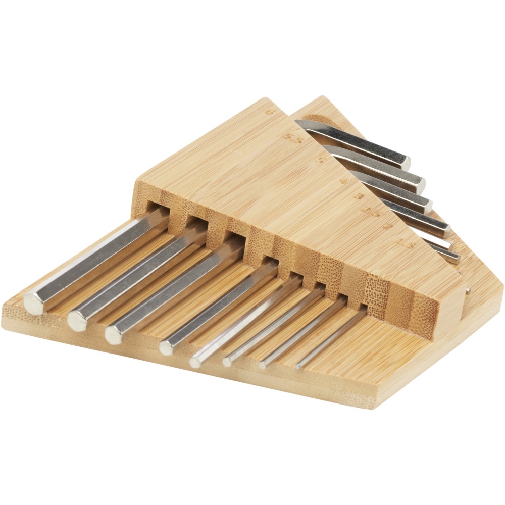 Logotrade promotional gift image of: Allen bamboo hex key tool set