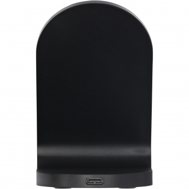 Logo trade promotional product photo of: Loop 15W dual coil RCS recycled plastic wireless charging stand
