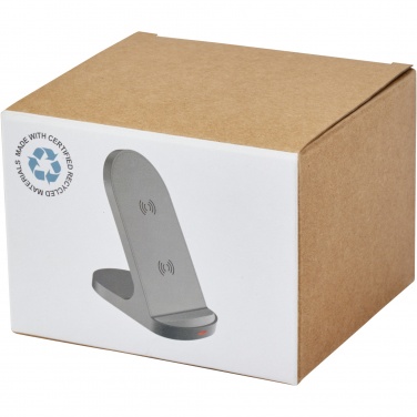 Logotrade promotional giveaways photo of: Loop 15W dual coil RCS recycled plastic wireless charging stand