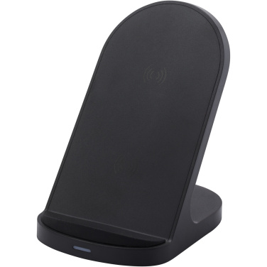 Logotrade corporate gift picture of: Loop 15W dual coil RCS recycled plastic wireless charging stand