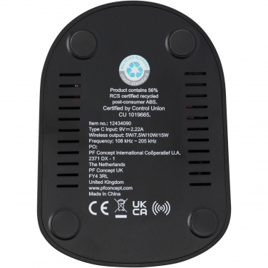 Logotrade corporate gift picture of: Loop 15W dual coil RCS recycled plastic wireless charging stand