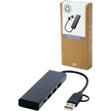 Logo trade business gifts image of: Rise RCS recycled aluminium USB 2.0 hub
