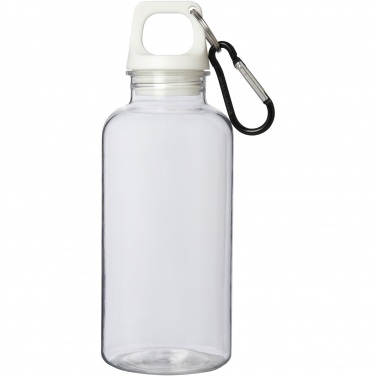 Logo trade promotional giveaway photo of: Oregon 400 ml RCS certified recycled plastic water bottle with carabiner