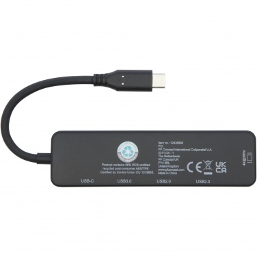 Logo trade corporate gift photo of: Loop RCS recycled plastic multimedia adapter USB 2.0-3.0 with HDMI port