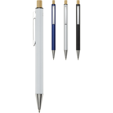 Logo trade corporate gift photo of: Cyrus recycled aluminium ballpoint pen (black ink)