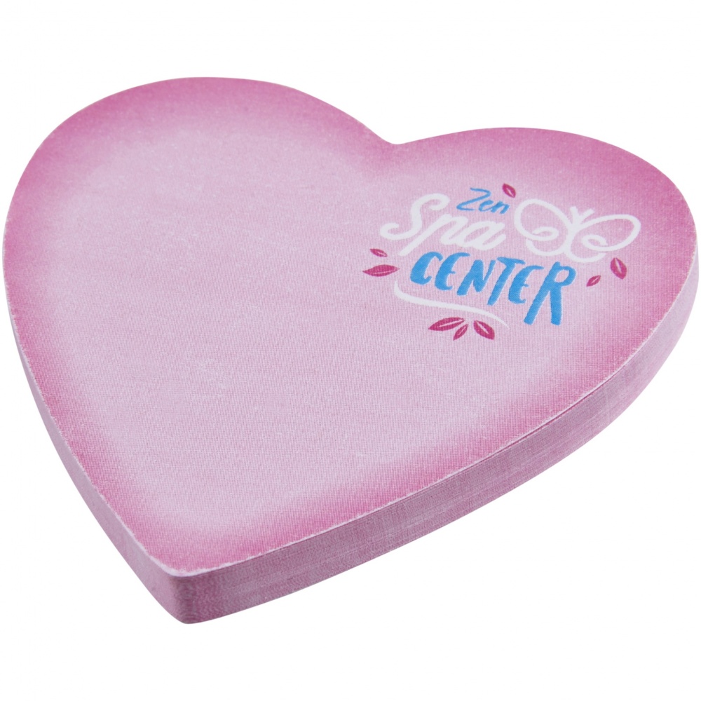 Logo trade promotional gifts image of: Sticky-Mate® heart-shaped recycled sticky notes