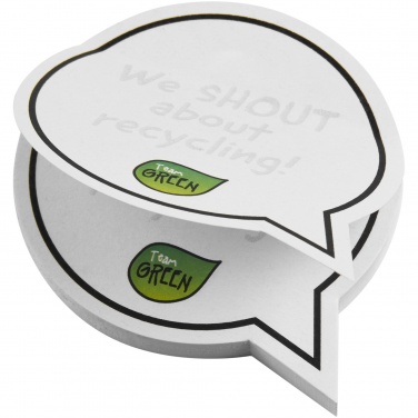 Logo trade promotional giveaways picture of: Sticky-Mate® speech bubble-shaped recycled sticky notes