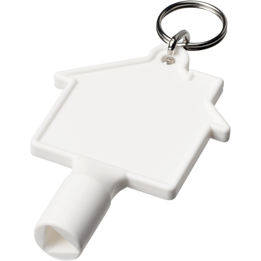 Logo trade business gifts image of: Maximilian house-shaped recycled utility key keychain