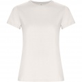 Golden short sleeve women's t-shirt, Vintage White