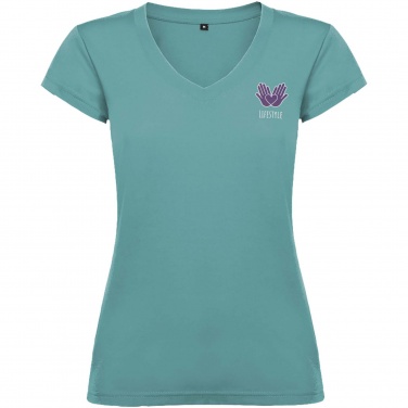 Logo trade corporate gifts image of: Victoria short sleeve women's v-neck t-shirt
