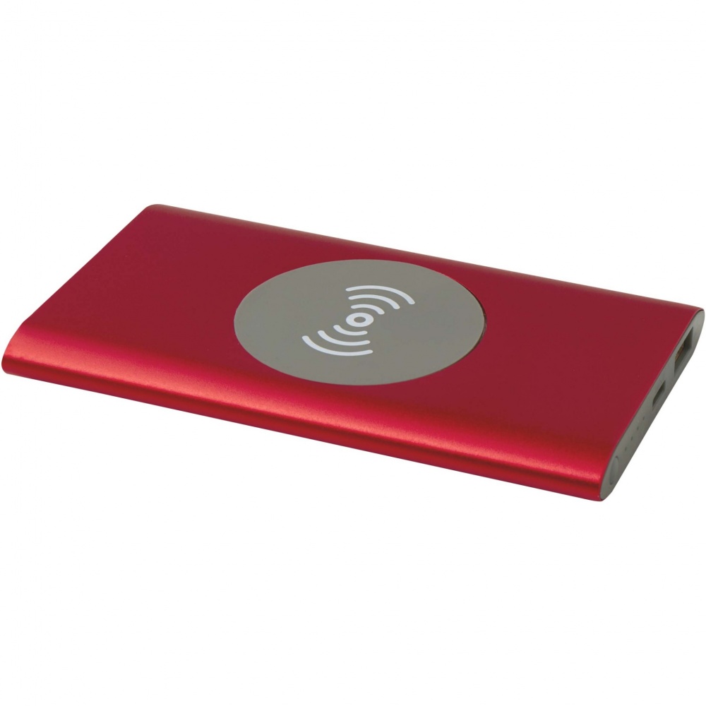 Logo trade promotional gifts picture of: Juice 4000 mAh Type-C recycled aluminium wireless power bank 