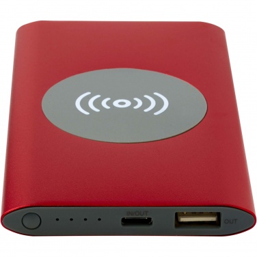 Logo trade advertising products image of: Juice 4000 mAh Type-C recycled aluminium wireless power bank 