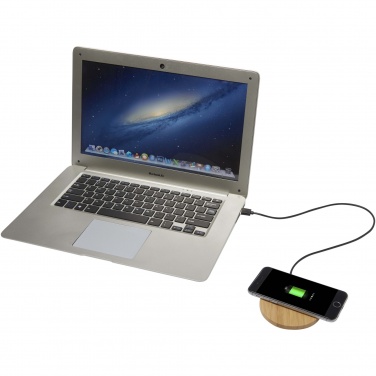 Logotrade promotional item picture of: Essence 15W bamboo wireless charging pad