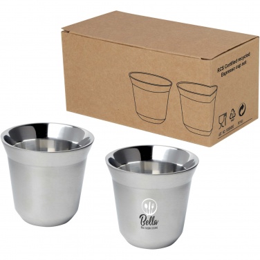 Logo trade promotional products image of: Duo 80 ml RCS certified stainless steel espresso cup set 