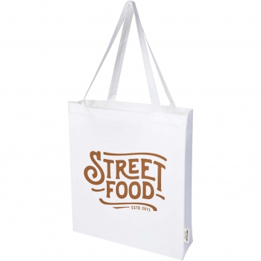 Logo trade advertising products picture of: Madras 140 g/m² GRS recycled cotton gusset tote bag