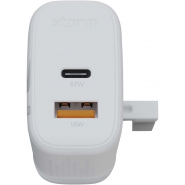 Logotrade promotional merchandise photo of: Xtorm XEC067G GaN² Ultra 67W wall charger - UK plug