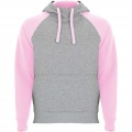 Badet unisex two-tone hoodie, Heather grey / Light pink