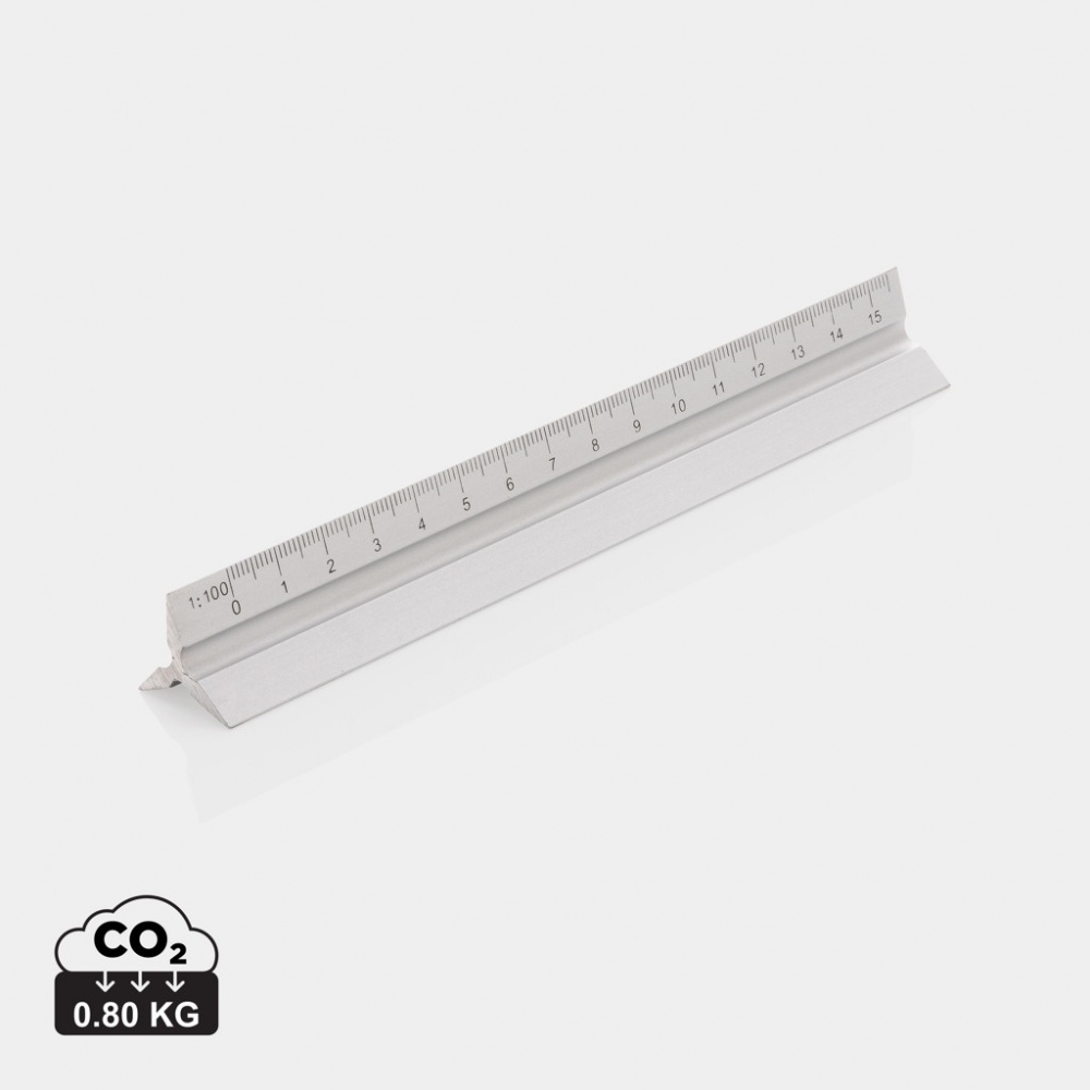 Logo trade promotional giveaways image of: 15cm. Aluminum triangular ruler