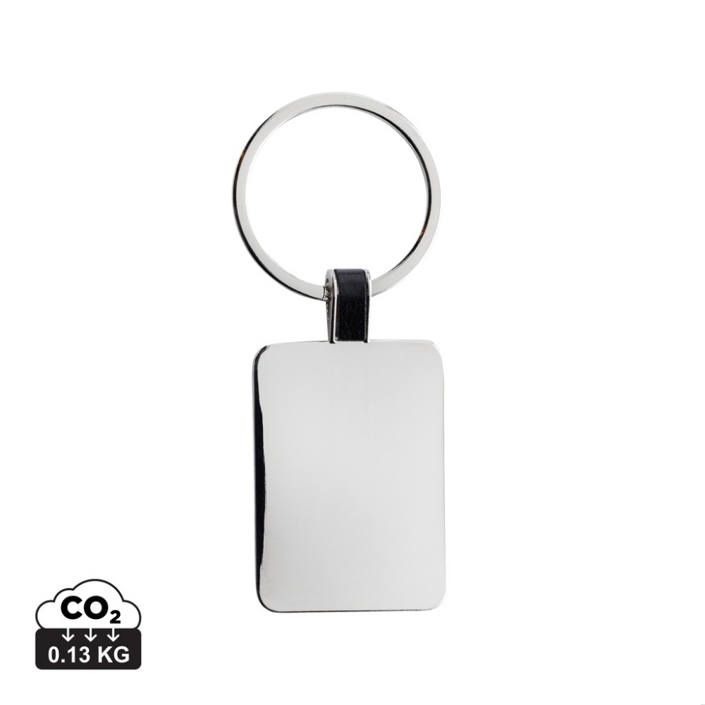 Logo trade promotional merchandise picture of: RCS recycled zinc alloy rectangle keyring