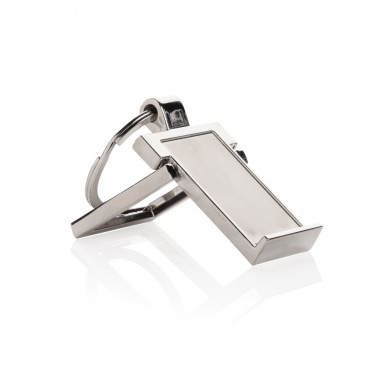 Logo trade promotional merchandise picture of: RSC recycled zinc alloy phone stand keychain